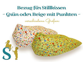 Stillkissenbezug ~ Grün oder Beige mit Punkten ~