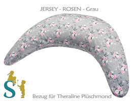 Bezug für Plüschmond~Jersey- Rosen-Grau~