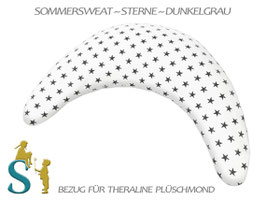 Bezug für Plüschmond ~Sommersweat - Dunkelgraue Sterne~