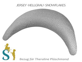 Bezug für Plüschmond~Jersey-Hellgrau-Snowflakes~