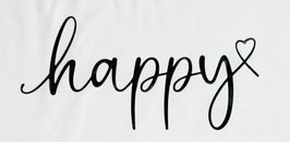 Bügelbild -happy mit Herz-