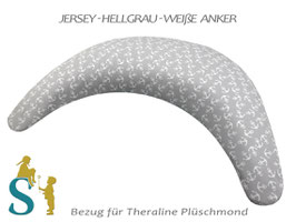 Bezug für Plüschmond~Jersey-Hellgrau-Anker~