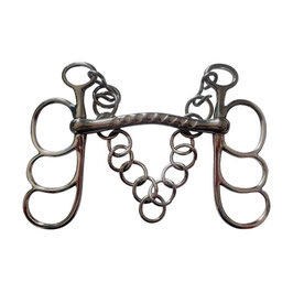 BOCADO COCHE 3 GLOBOS INOX. EMBOCADURA RIGIDA ESTRIADA