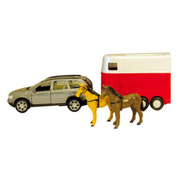 JUGUETE: COCHE VOLVO CON VAN & CABALLOS