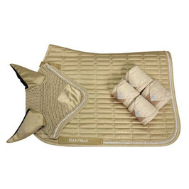 JUEGO DE MANTILLA CON BRILLANTES + OREJERAS + VENDAS