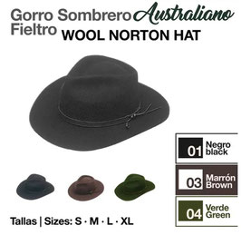 GORRO SOMBRERO AUSTRALIANO FIELTRO