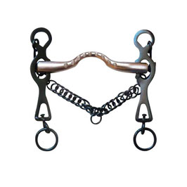 BOCADO MODELO PORTUGUÉS PAVONADO Y EMBOCADURA ESTRIADA EN AC. INOX.