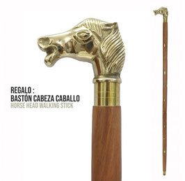 BASTON CABEZA CABALLO 97x7x2 DORADO