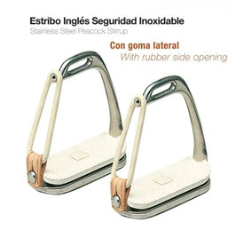 ESTRIBO INGLÉS SEGURIDAD INOX CON GOMA