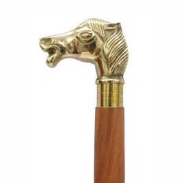BASTON CABEZA CABALLO 97x7x2 DORADO