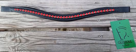 FRONTALERA INGLESA DIAMANTE CRISTAL ROJO NEGRO