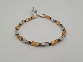Eva Stone Armband 925/- Silber vergoldet, Hämatit