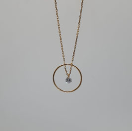 Collierkette mit fassungslosem Diamant