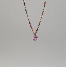 Collierkette mit fassungslosem pink Saphir