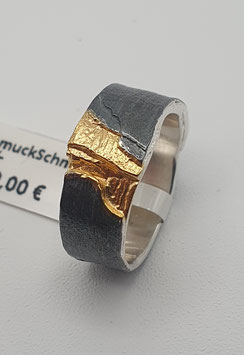 Eva Stone Ring 925/-Silber geschwärzt/vergoldet