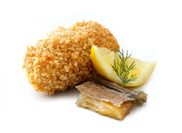 Croqueta Bacalao.  Ca. 33 stuks in een zak. 1 kg.