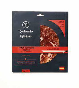 Fresh pack Redondo 5. Handgesneden Jamón Ibérico de Bellota 50%. 48 mnd. Pata Negra. 70 gram.