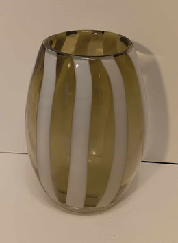 Vase ligné vert et blanc