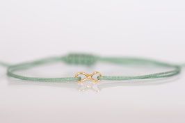 Armband Gelbgold Unendlichkeitszeichen Waldgrün