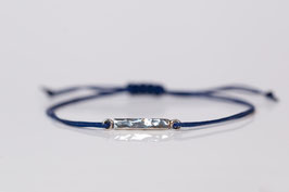 Armband Dunkelblau Silber Gehämmert