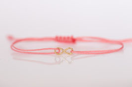 Armband Gelbgold Unendlichkeitszeichen Peach