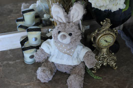 770757 ENESCO FRANCE LAPINS PULL  ふわふわラビットぬいぐるみ [ ブラウンベージュ ]
