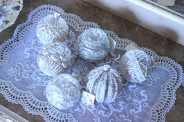 9810   HOFF Interieur 　　　　　　　　　　GLASS BALLS CREATION S/6 　　　　　　　　　　 オーナメント 6柄set / 　　　　　　　　　　　Φ 約 80ｍｍ /ﾄﾞｲﾂ輸入
