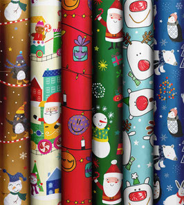 "BASIC XMAS KIDS" Geschenkpapier-Kurzrollen-Sortiment