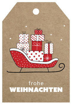 Anhänger - "FROHE WEIHNACHTEN" SCHLITTEN