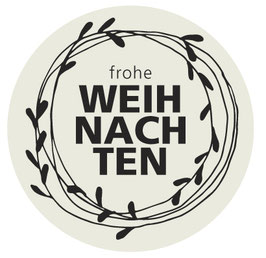 Etiketten "FROHE WEIHNACHTEN" HELLGRAU-SCHWARZ