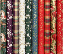 CHRISTMAS VIBES Geschenkpapier-Kurzrollen-Sortiment