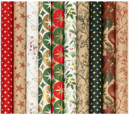 DECK THE HALLS Geschenkpapier-Kurzrollen-Sortiment