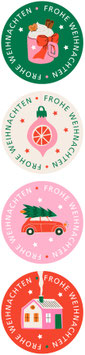 Etiketten "X-MAS JOY"  - 4 Varianten