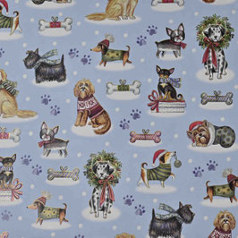 STA1100-0101A  CHRISTMAS DOGS BLUE