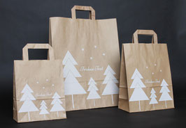 WEIHNACHTSTRAGETASCHE  "TANNE - BRAUN/WEISS"