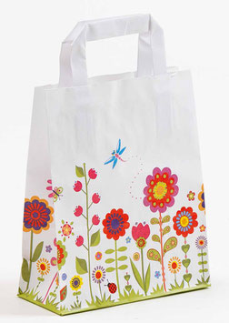 PAPIERTRAGETASCHE  "BLUMENWIESE WEISS"
