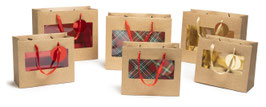 Geschenktasche "KRAFT RED MIT SICHTFENSTER"