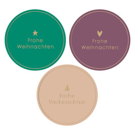 Etiketten - FROHE WEIHNACHTEN 3 FARBEN