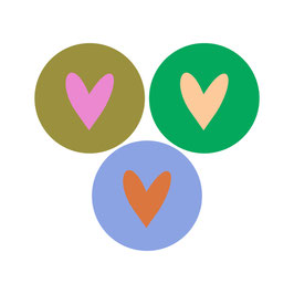 Etiketten - COLOURED HEARTS