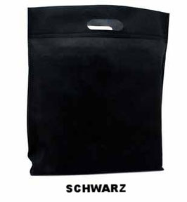 NON WOVEN TRAGETASCHEN "DIE CUT -  BLACK"