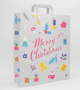 WEIHNACHTSTRAGETASCHE  "MERRY CHRISTMAS GREY"