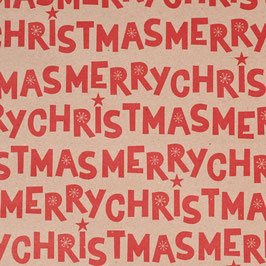 Geschenkpapier  MERRY CHRISTMAS LETTERS RECYCLING  STA2721-3800GJ