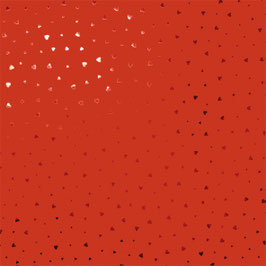 STA1408-3801M   HEARTS - METALLIC GOLD ON RED