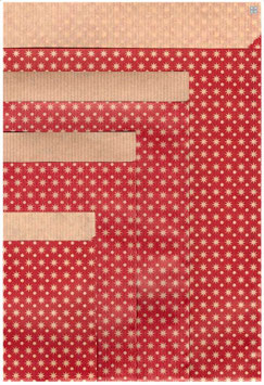 Flachbeutel "Stars & Dots Nature Red"