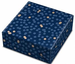 Geschenkpapier DOTS - MATT GOLD ON DARK BLUE  - RECYCLING  STA2538-0100GJ