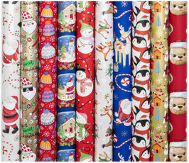 SNOWY FUN Geschenkpapier-Kurzrollen-Sortiment