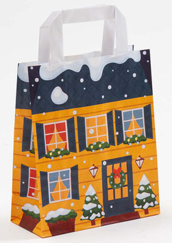 WEIHNACHTSTRAGETASCHE  "WINTER HOUSE YELLOW"