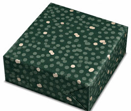 Geschenkpapier  STA2538-2601GJ  DOTS  - MATT GOLD ON DARK GREEN  - RECYCLING