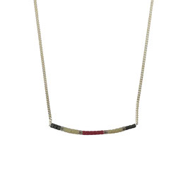 Collier chaine perles - Mauve/Kaki