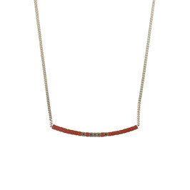 Collier chaine perles - Corail